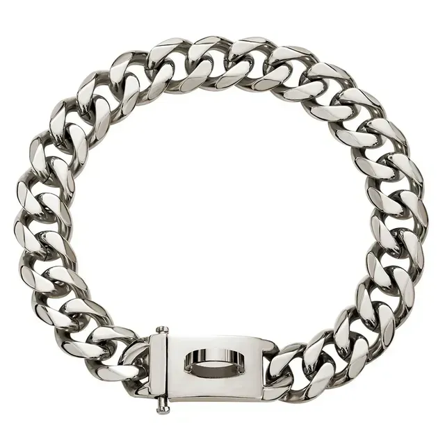 19mm Gold Chain Dog Collar Luxurious Sliver Gold Cuban Link Dog
