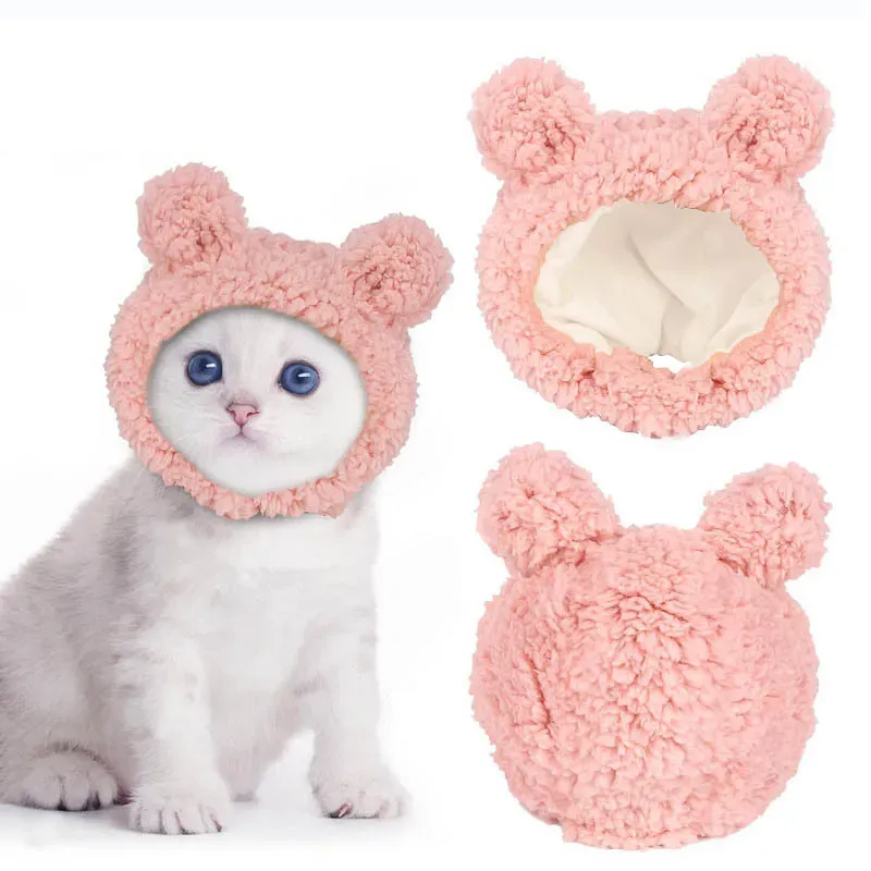 2025 new pet hat, teddy bear plush headband