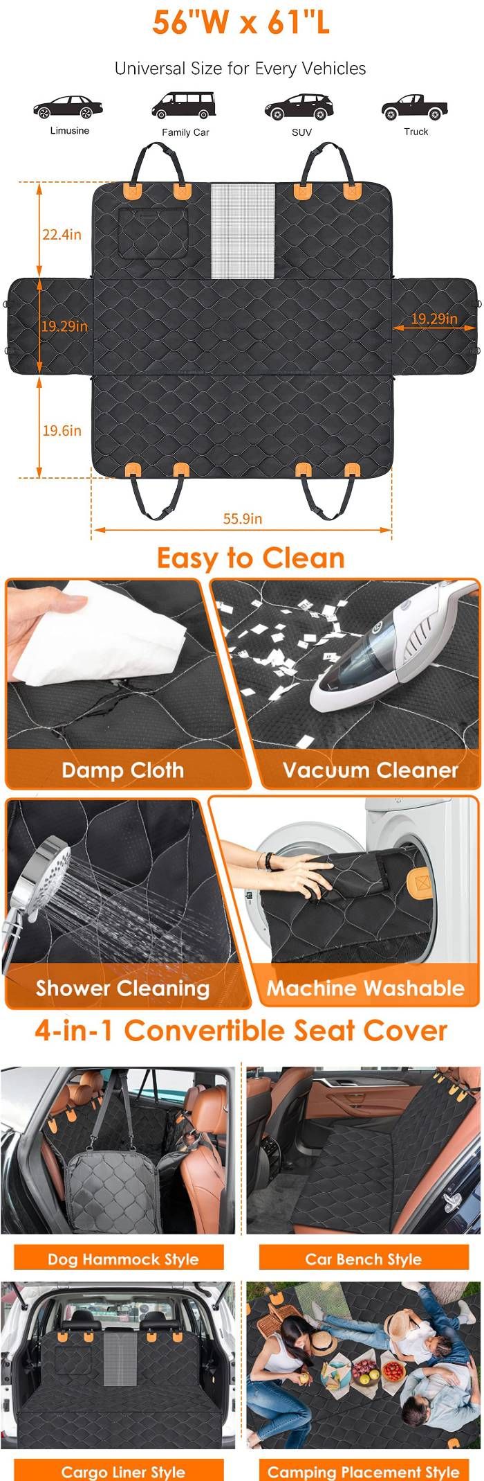 Upgrade your travel experience with our Universal Car Pet Mat. Designed to fit most vehicles, this waterproof seat cover provides protection against dirt, scratches, and pet hair. Keep your car clean and your pet comfortable during road trips with this essential dog car seat accessory