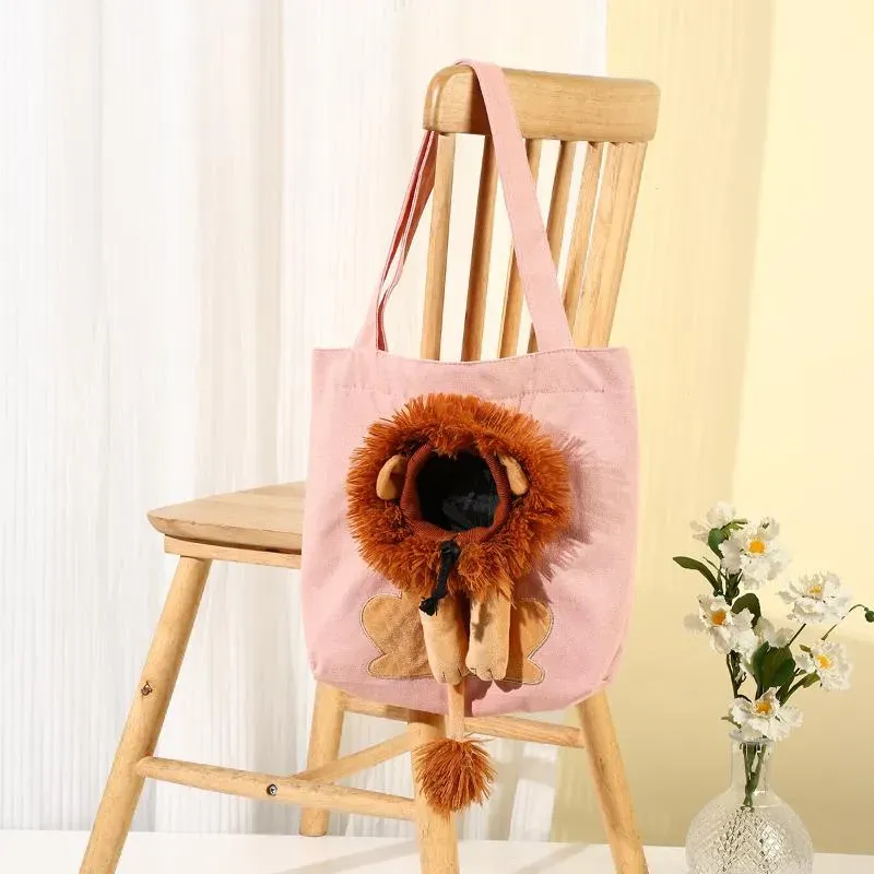 Cat Carriers Funny Lion Shaped Pet Bag Breathable