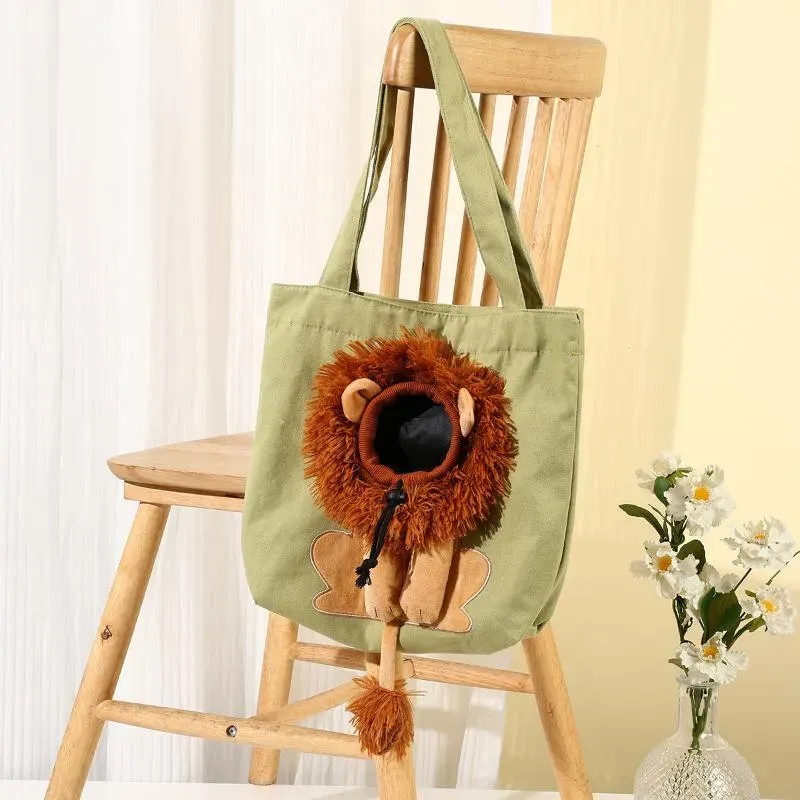 Cat Carriers Funny Lion Shaped Pet Bag Breathable