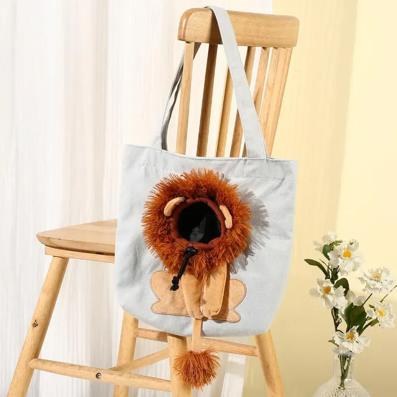 Cat Carriers Funny Lion Shaped Pet Bag Breathable