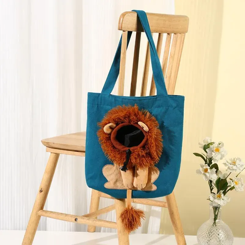 Cat Carriers Funny Lion Shaped Pet Bag Breathable