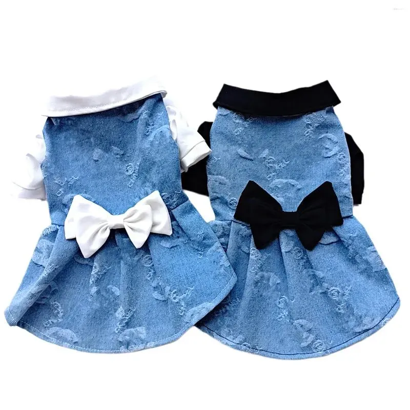 Dog Apparel Sweet Denim Skirt Bow Dress