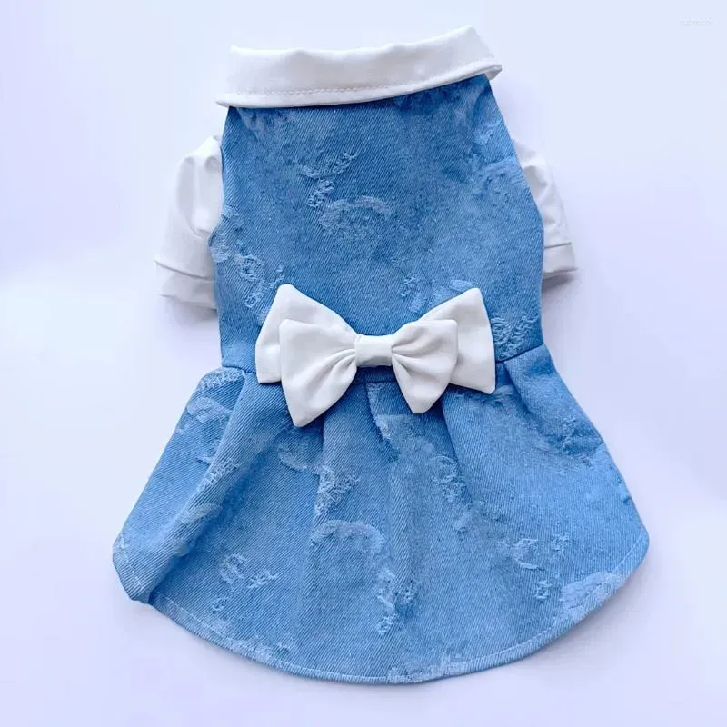 Dog Apparel Sweet Denim Skirt Bow Dress