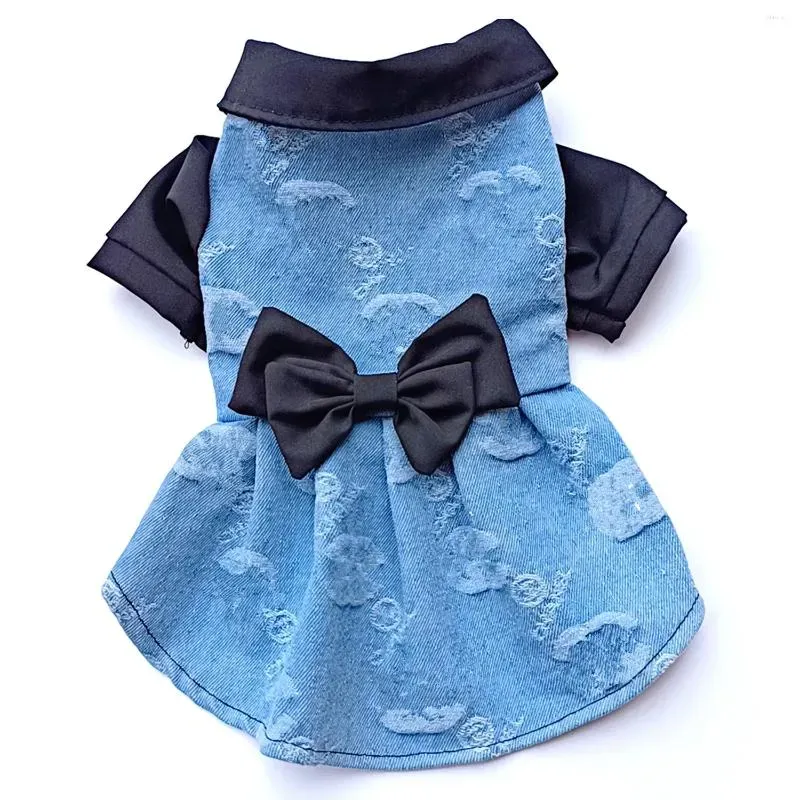 Dog Apparel Sweet Denim Skirt Bow Dress