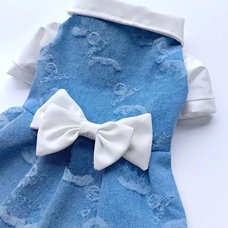 Dog Apparel Sweet Denim Skirt Bow Dress