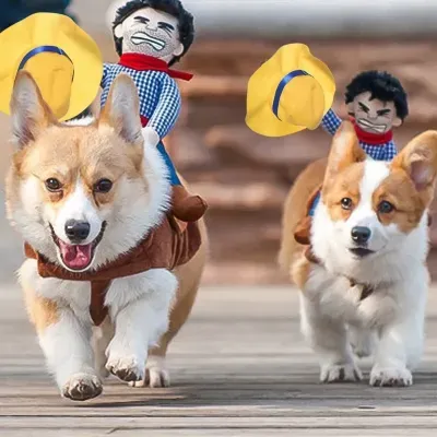 Dog Clothes Funny Cowboy Dressing Up Jacket Coats