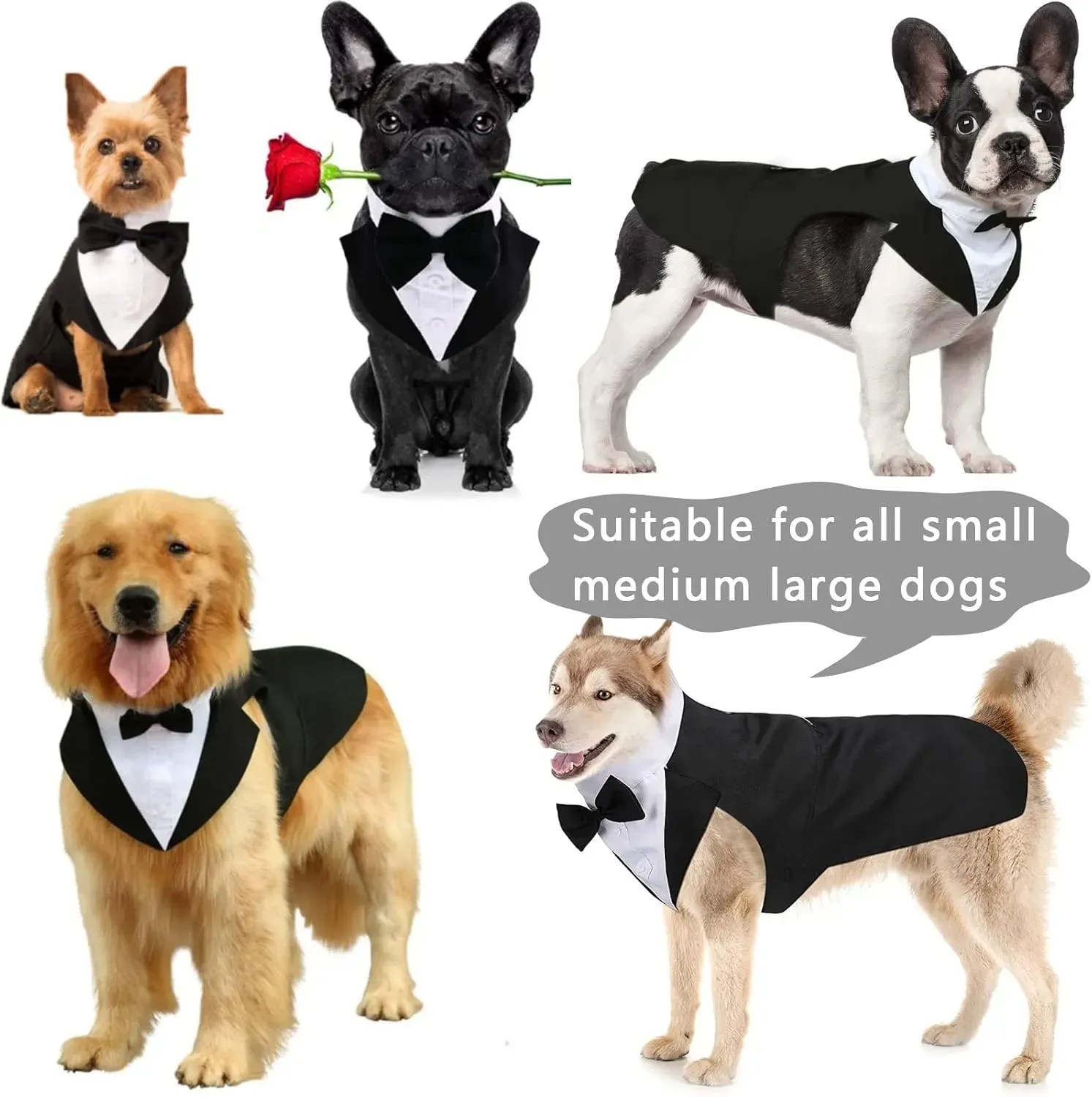 Dog Tuxedo Suit and Bandana Set