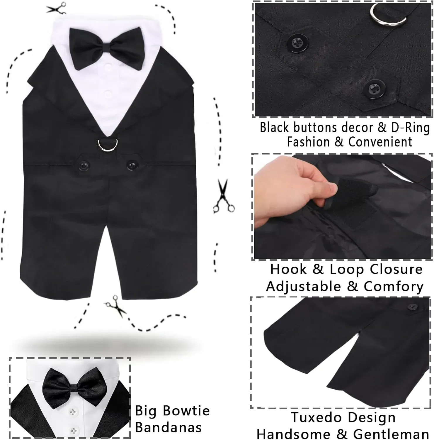 Dog Tuxedo Suit and Bandana Set