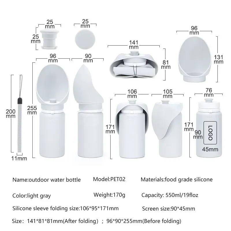 Dog Water Bottle Portable Foldable