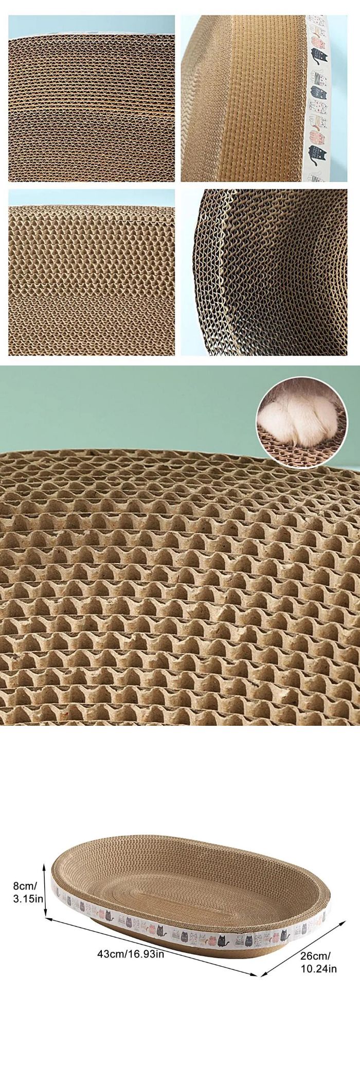 Discover the ultimate comfort and entertainment for your feline friend with our New Corrugated Cat Scratcher Cat Bed Nest. Designed for durability and fun, this round oval grinding claw toy is perfect for keeping your cat's claws sharp and healthy. Its wear-resistant material ensures long-lasting use, making it an essential cat accessory for any pet owner. Whether it's for scratching, playing, or lounging, this cat bed nest offers a cozy retreat for your beloved pet. Elevate your cat's playtime and relaxation with this must-have cat scratcher and bed combo.