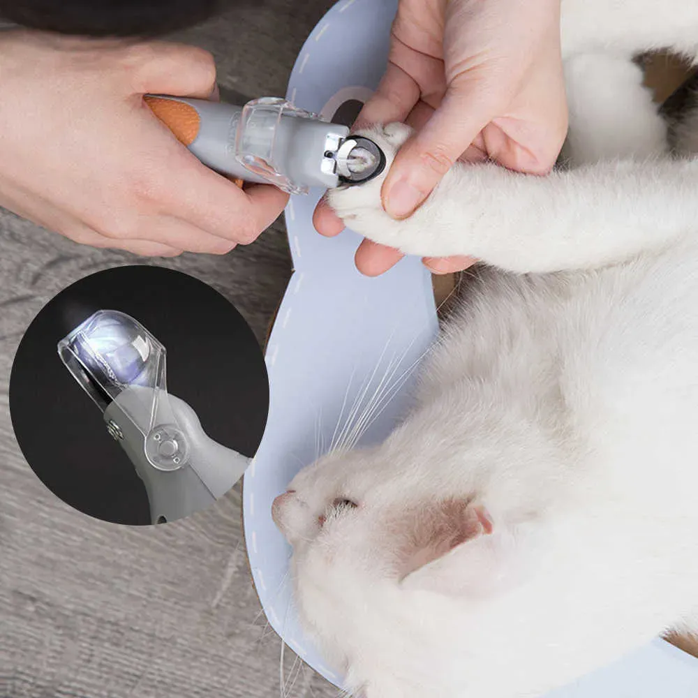 New Professional Pet Nail Clipper Scissors With LED Light Cat Dog