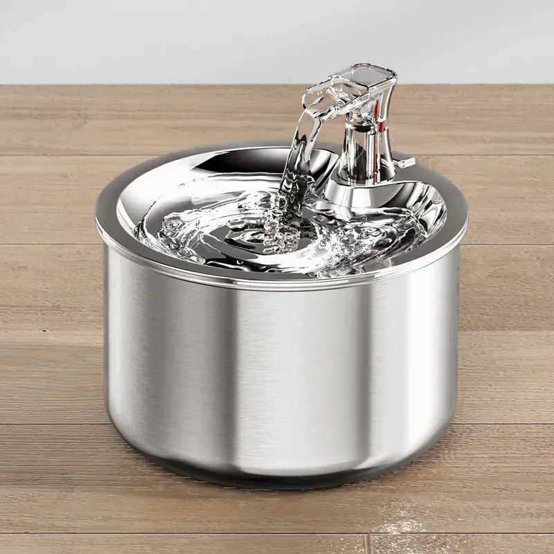 Stainless Steel Cat Fountain With Buoy Faucet Ultra