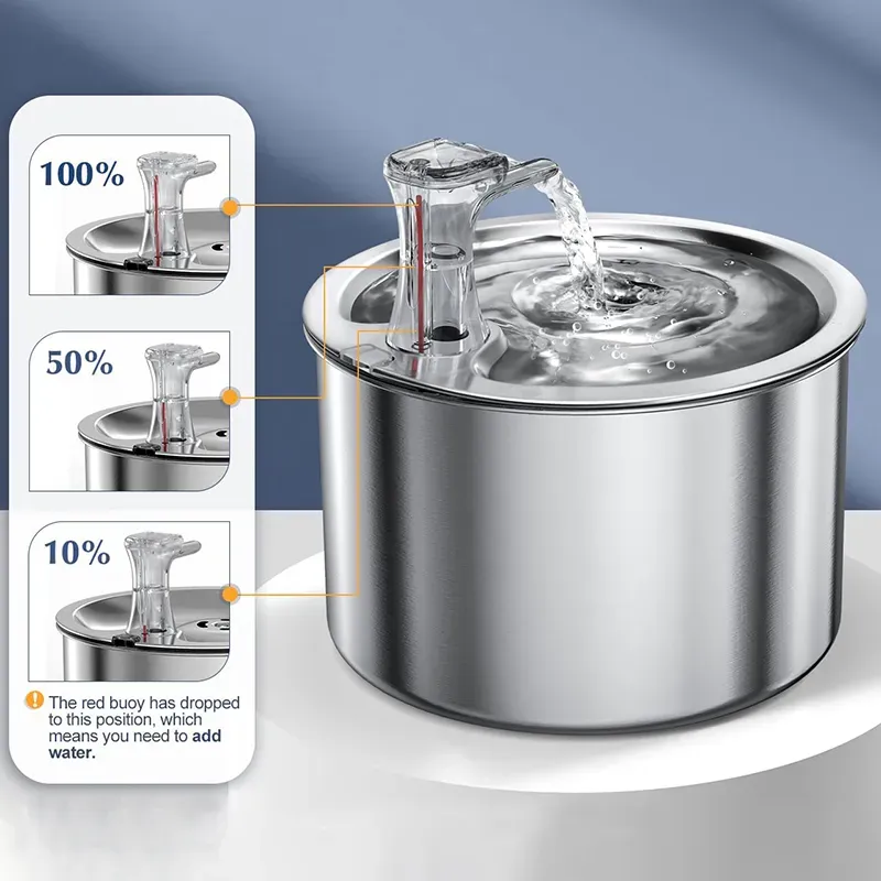 Stainless Steel Cat Fountain With Buoy Faucet Ultra