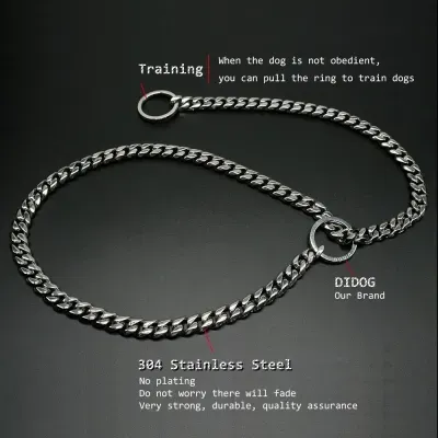 Strong Silver Gold Stainless Steel Slip Dog Collar