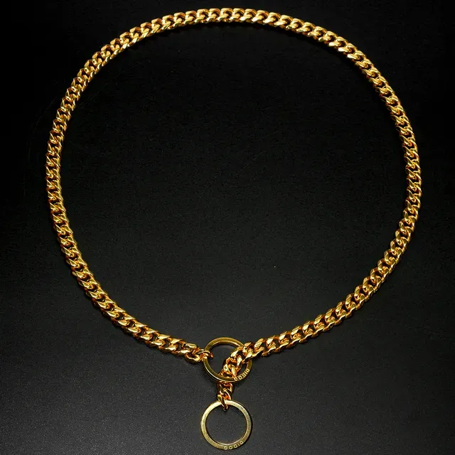 Strong Silver Gold Stainless Steel Slip Dog Collar
