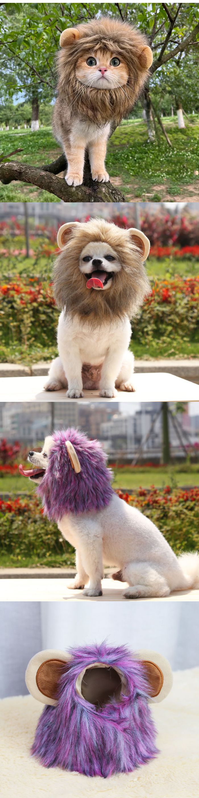 Discover the 2025 new AAA high-quality funny lion headwear, perfect for your pets! Our adjustable transformation pet hats, including cat hats and dog hats, are ideal for Halloween or any fun occasion. Enjoy wholesale prices with free shipping on these must-have pet supplies.