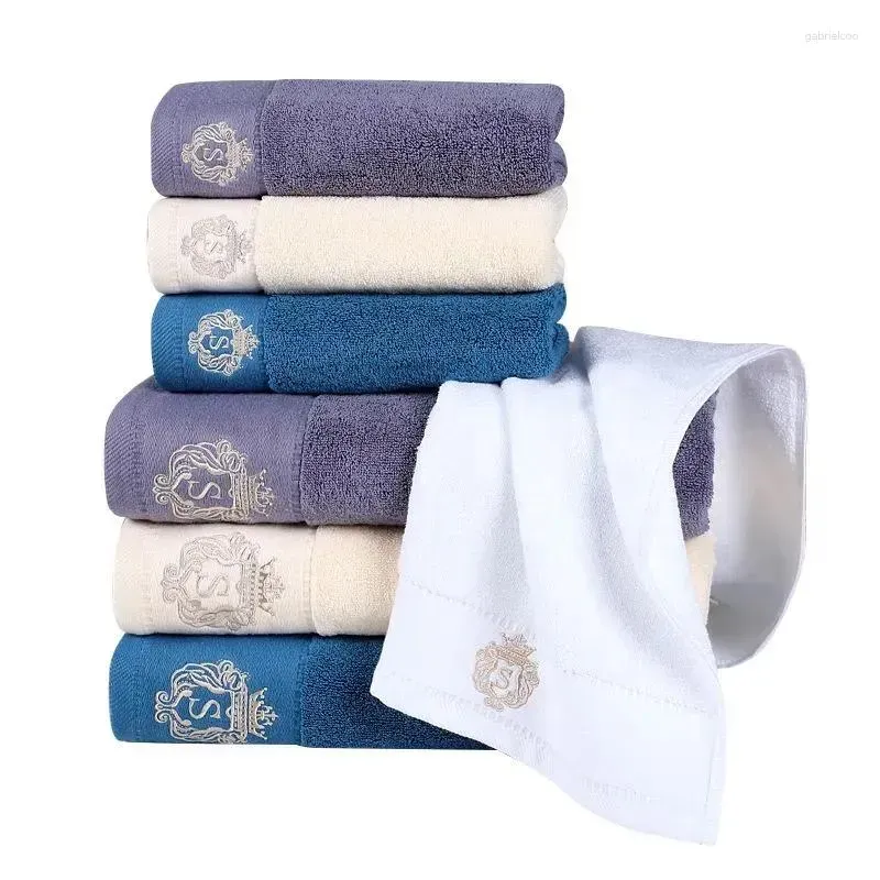 Soft Cotton Bath And Face Gray Blue White Quick Dry Towels Gift